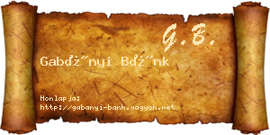 Gabányi Bánk névjegykártya